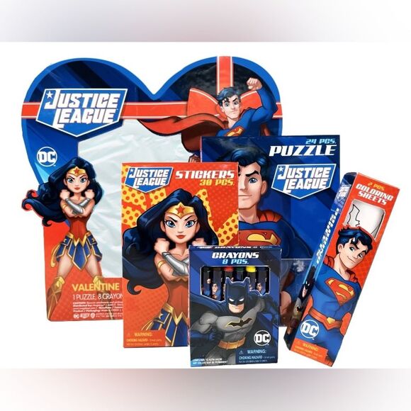 Justice League NEW Wonder Woman Valentine's Day Box Gift Set Kids Girl Holiday - Picture 2 of 5